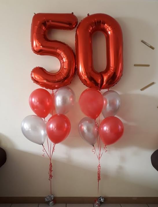 Red 0 Balloon - Number Balloon 40 Inch, 0th Red Birthday Decorations | Large - Image 8