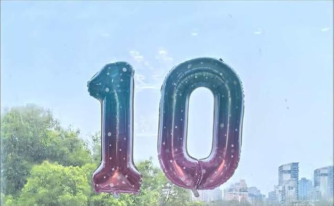 4 Balloon - Starry Sky Birthday Number Balloons, 40 Inch Party Decorations | - Image 4