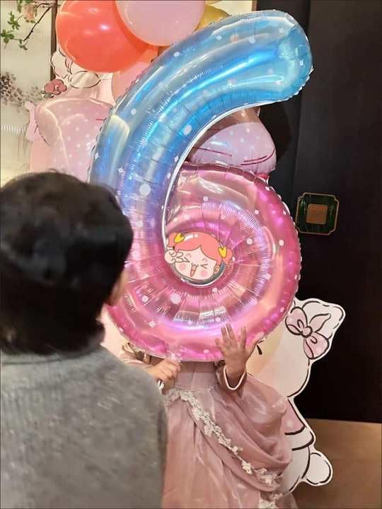 4 Balloon - Starry Sky Birthday Number Balloons, 40 Inch Party Decorations | - Image 7