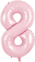 TONIFUL 40 Inch Pastel Pink Number 8 Balloons Large Foil 8th Birthday Decor | by TONIFUL