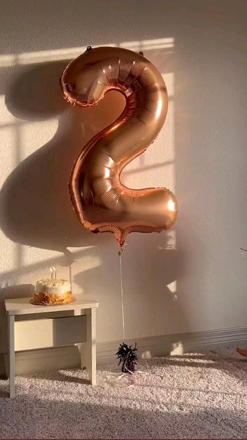 40 Inch Number 2 Balloon, Coffee Brown Birthday Decorations - Image 4