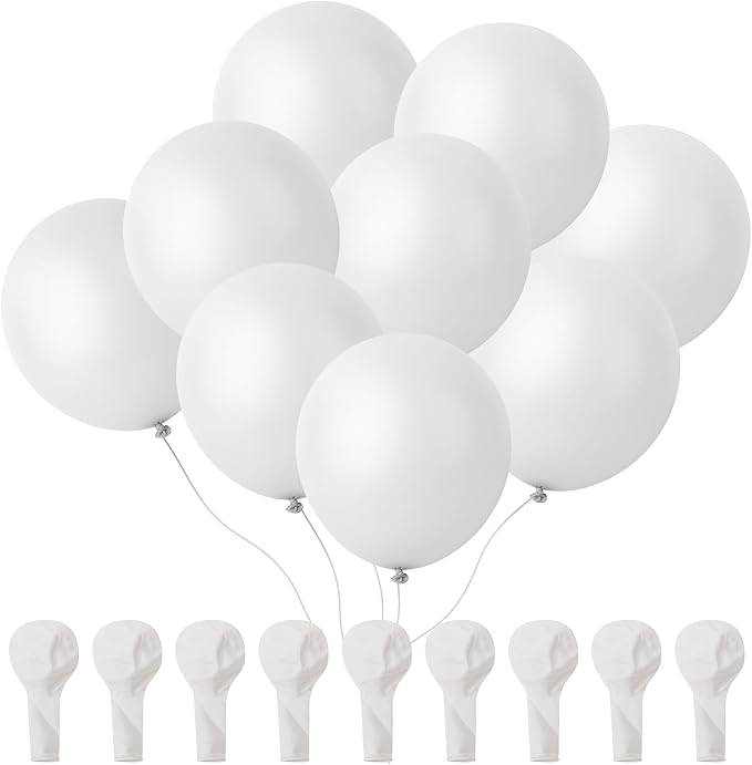 Mr. Pen- White Balloons 12 Inch, 54 Pack | Latex Party Balloons by MrPen