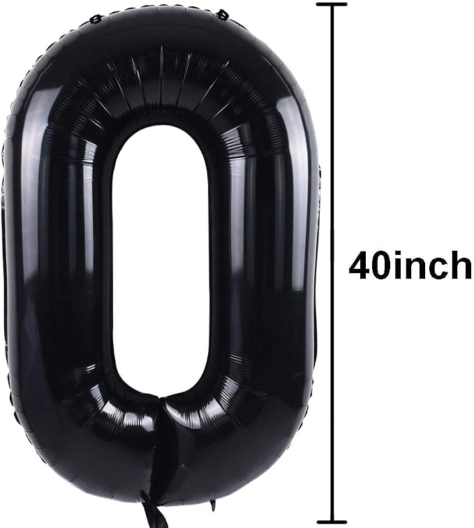 TONIFUL 40 Inch Black Number 4 Balloons Large Foil 4th Birthday Decorations | - Image 2