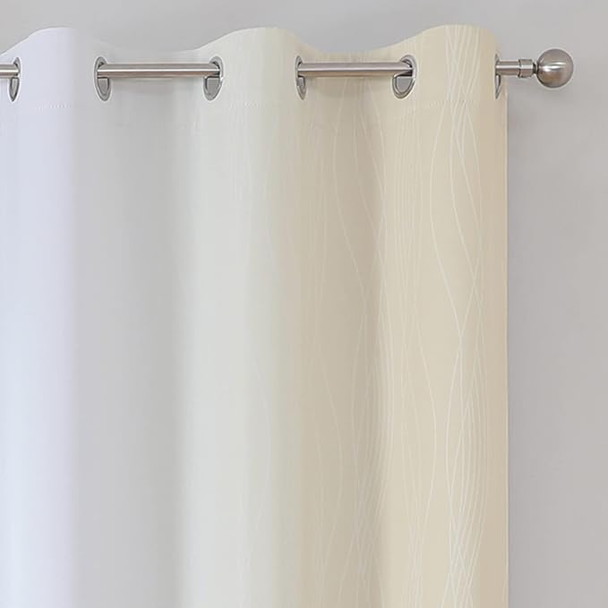 Full Room Darkening Blackout Curtains 72 Inch Length 2 Panels Set, Ombre - Image 4