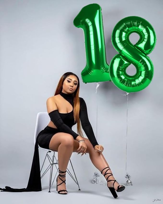 9 Balloon Numbers Party Decorations, 40In Dark Green Balloons - Image 4