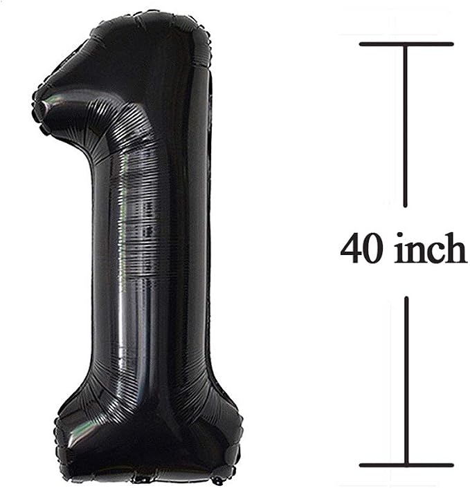 Jonhamwelbor 16 Number Balloons Black Big Giant Jumbo Big Large 16 or 61 Foil - Image 2