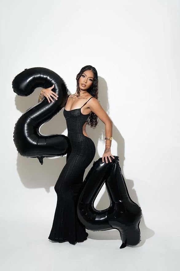 Numbers 26 Balloon 40Inch Black Balloons - Image 2