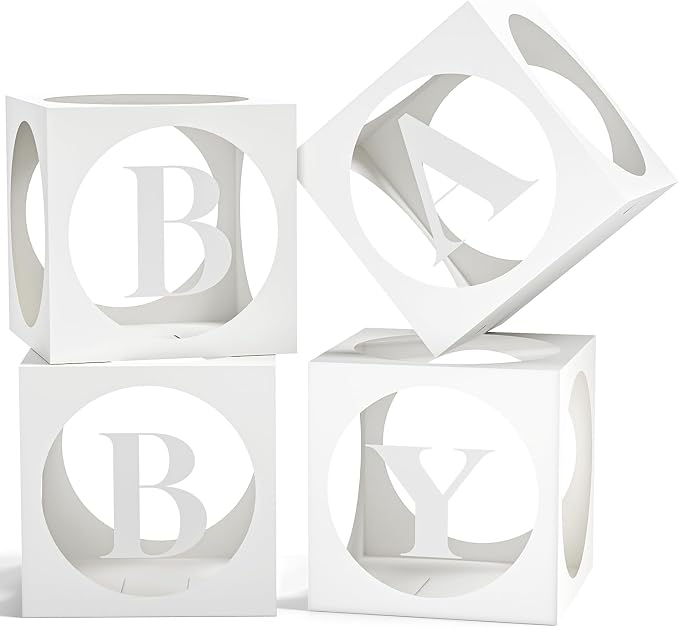 RYDDOY Baby Boxes with Letters for Baby Shower, Baby Shower Decorations Blocks by RYDDOY