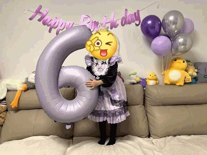 8 Balloon - Lilac Birthday Number Balloons, 40 Inch Decorations Men Women | - Image 3
