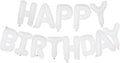 White Happy Birthday Balloons Banner 16 Inch Mylar Foil Letters by WESTGO