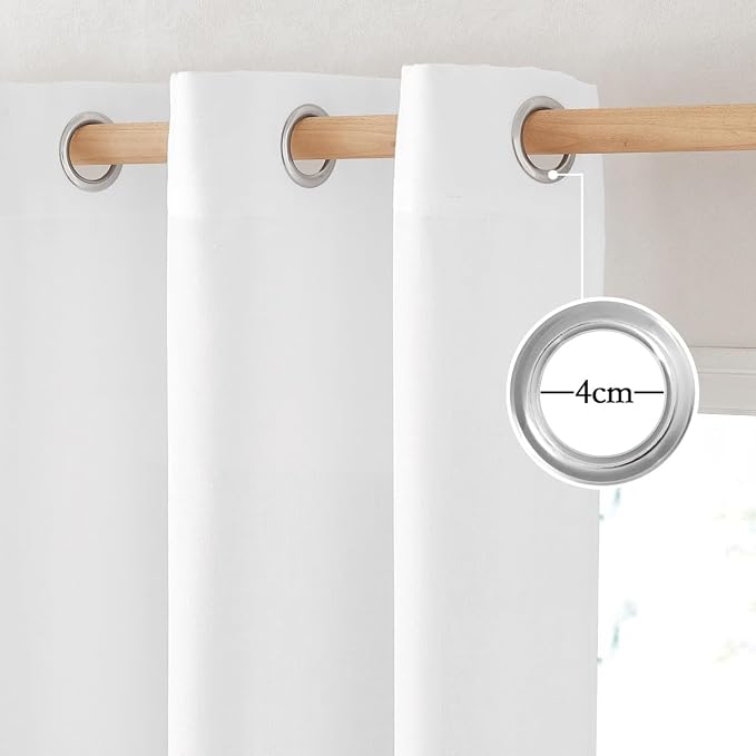 NICETOWN White Linen Bedroom Curtains 84 inches Long, Grommet Thick Linen Blend - Image 2