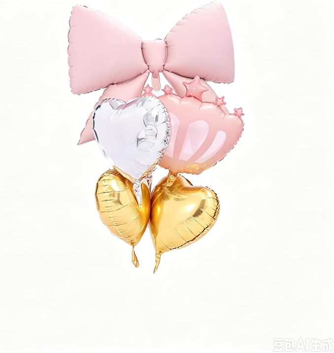 Princess Crown Foil Balloons, Heart and Star Shapes by DDywarm