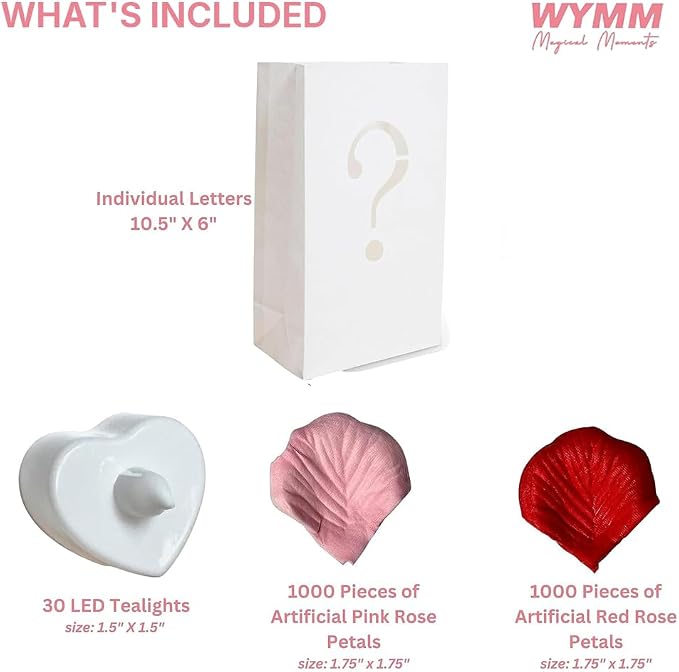 WYMM Happy Birthday Light Up Letters, 30 Tea Lights & 2000 Rose Petals | - Image 3