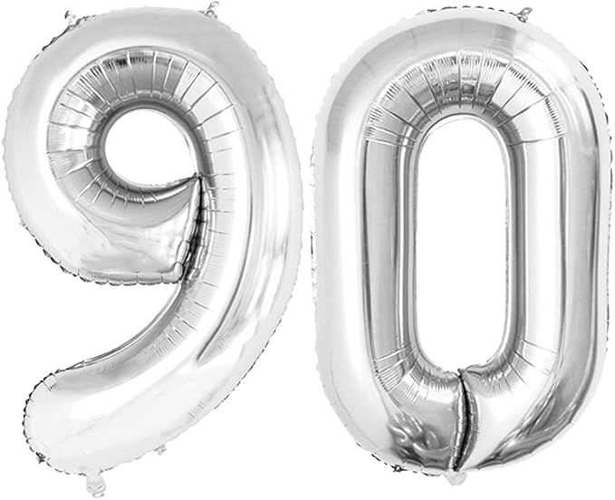 Number 90 Balloons for 90th Birthday Party Decorations, 42 Inch Jumbo Foil by GOER