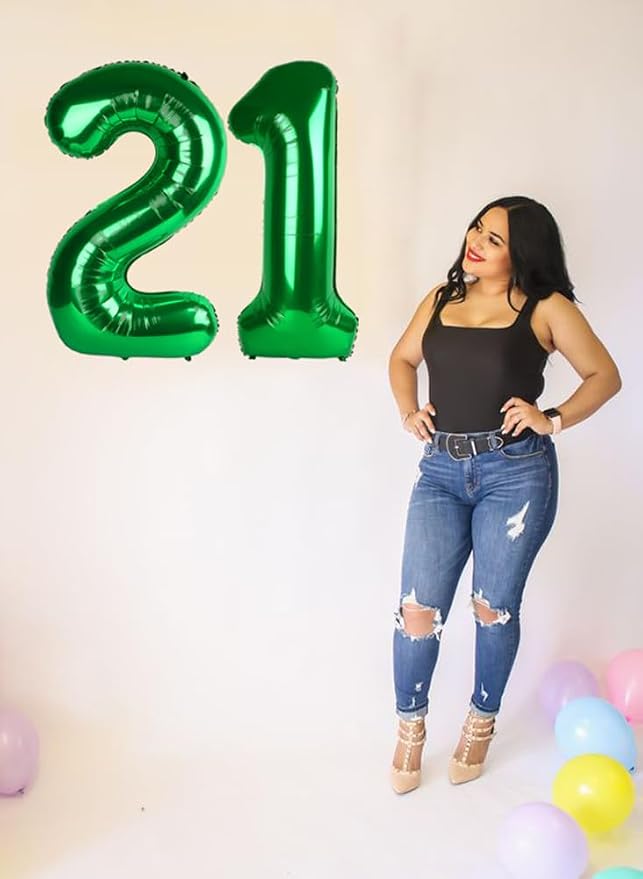 Number Balloons 21 Balloon 40 inch Dark Green - Image 2