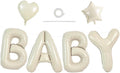 TONIFUL Baby Party Decorations, 40 Inch Cream White Baby Foil Letter Balloons by TONIFUL