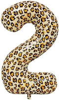 40Inch Large Leopard Print Number 2 Foil Balloons Cheetah 2nd Wild One First by Unknown