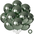 10pcs 18 inch Metallic Olive Green Balloons, Thick Latex Chrome Helium Balloons by KALOR