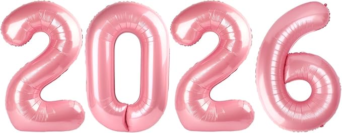Number 2026 Balloons 40 Inch for Anniversary Party Decorations, Pearl Pink | by Mluchee