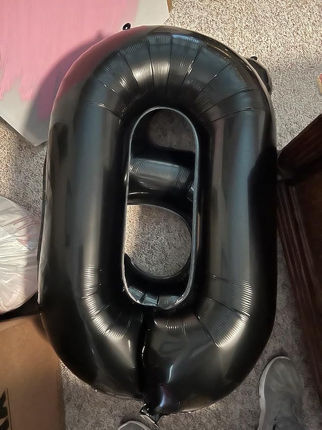 40 inch Number Balloon 0-9 Black Large Number 0 Balloons, Digital Balloons - Image 2
