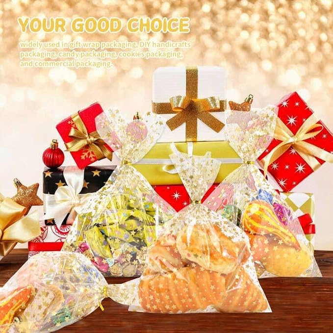 COQOFA 11" X 14" Cello Cellophane Treat, Party Favor, Cookie and Goodie Plastic - Image 6