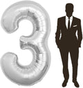 65 Inch Giant Silver Foil Number Balloon, Old Children's Birthday Party Helium by Yimenbloon