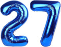 27 Balloon - Metallic Blue Birthday Number Balloons, 40 Inch Decorations | by ALPHADELTAPI