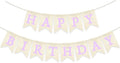 Purple Happy Birthday Banner Pre-strung Burlap Bunting Party Backdrop Sign by Unknown
