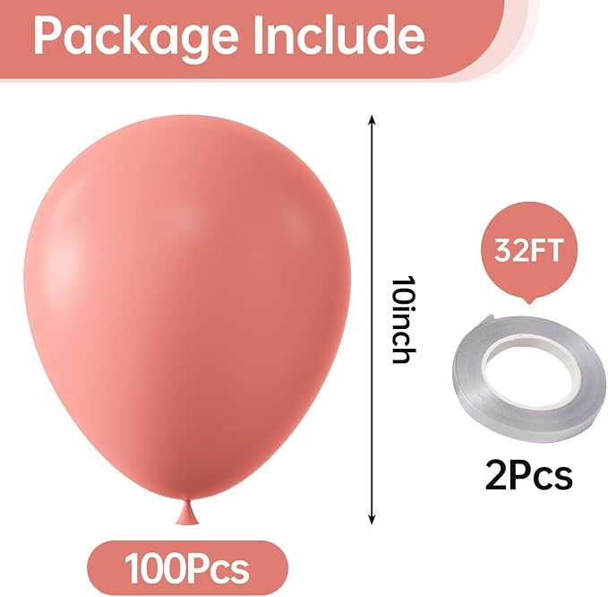 10 Inch Coral Red Balloons - Image 2