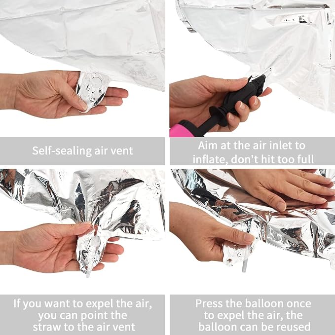 TONIFUL 40 Inch Large Silver Letter V Foil Balloons Alphabet Balloons | Giant - Image 3