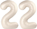 40 Inch Big Cream White Number 22 Balloon Birthday Decoration, Numbers 22 by Upgesy