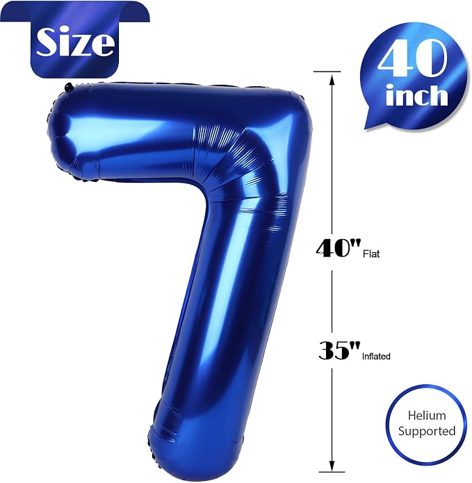 Night Blue Number 7 Balloon 40 Inch - Image 5