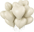 Cream Heart Balloons, 18inch Beige Foil Valentine Balloons by BIAPIAN