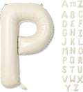 Giant Alphabet P Foil Name Balloons, Cream Ivory White Inflatable Word Balloons by Lingqiang