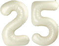 Number 25 Balloons 40 Inch for 25th 52 Birthday Party Decorations, Cream | by Mluchee