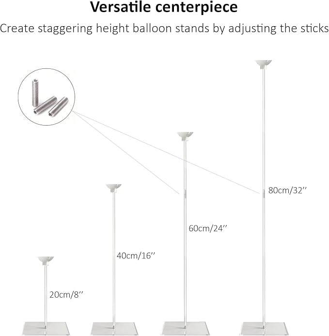 12 Pack Acrylic Balloon Stands for Table, Reusable Party Centerpiece Kits | 24 - Image 5
