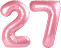 27 Balloon - Pastel Pink Birthday Number Balloons, 40 Inch Decorations | Pastel by ALPHADELTAPI