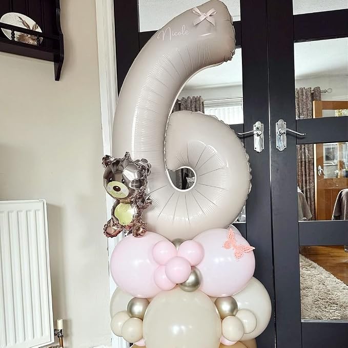 Beige 18 Birthday Balloons Number, 40 Inch Large Cream Foil 1 & 8 Balloon - Image 6
