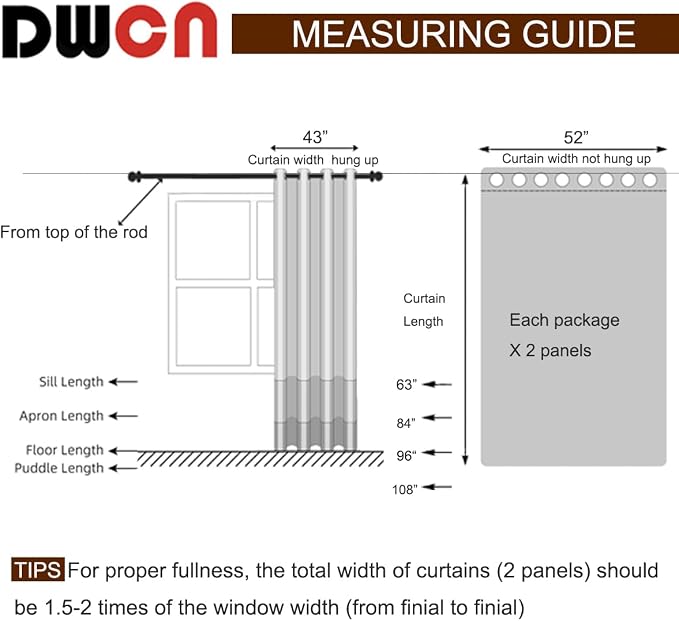 DWCN Ombre Faux Linen Extra Long Sheer Curtains - Image 8