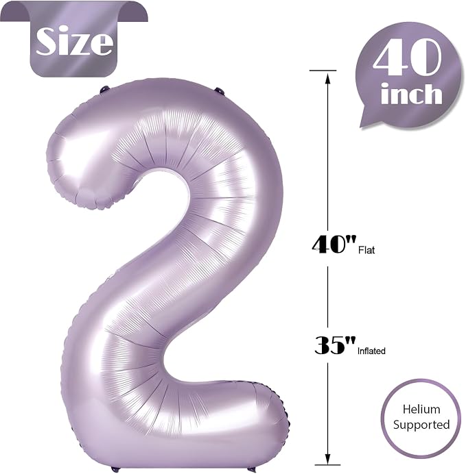 Lilac Number 2 Balloon 40 Inch - Image 5