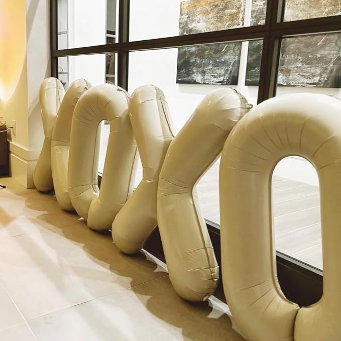 Letter Balloon 40Inch Cream White Big Alphabet Balloons Letter O | Giant Foil - Image 5