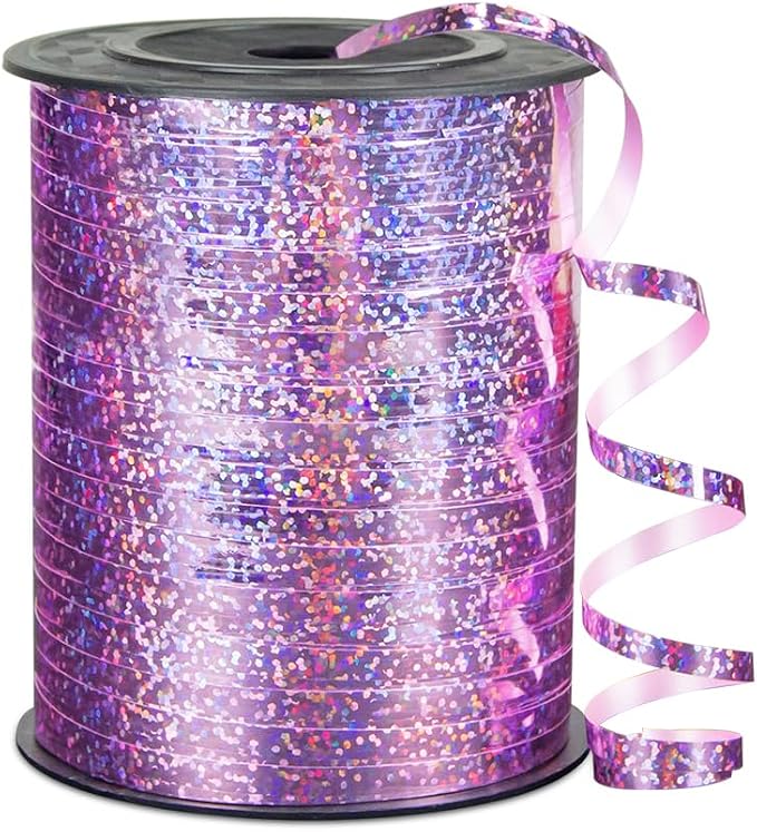 Premium Light Pink Shiny Curling Shiny Ribbon, 1/5" Wide x 500 Yards Christmas by KMERLIFE
