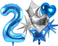 TONIFUL 2nd Birthday Balloons Kit 40 Inch Blue Large Number 2 Foil Balloon | by TONIFUL