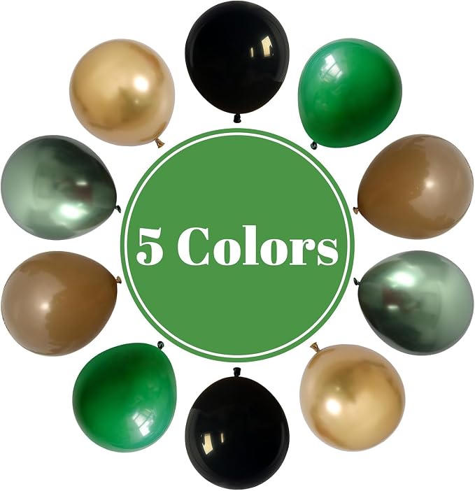Green and Brown Balloon, Metallic Avocado Tan Chrome Gold Balloons - Image 7