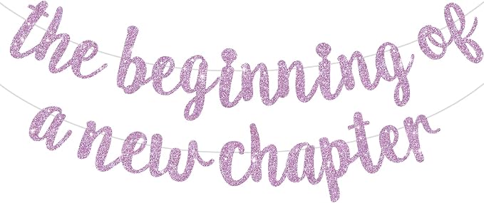 BEISHIDA Light Purple Pre-Strung The Beginning of A New Chapter Banner | Glitter by Beishida