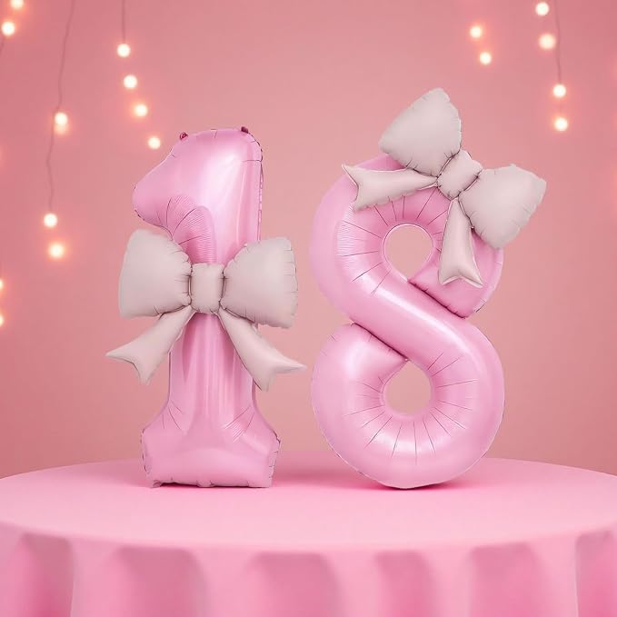 Bow Pink 1 Balloons, 40 Inch Giant Pink Bow Helium Foil Number 1 - Image 7