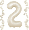 40 Inch Cream Number 2 Balloon, Digital 2 Cream White Giant 2 Foil Balloon by BIAPIAN