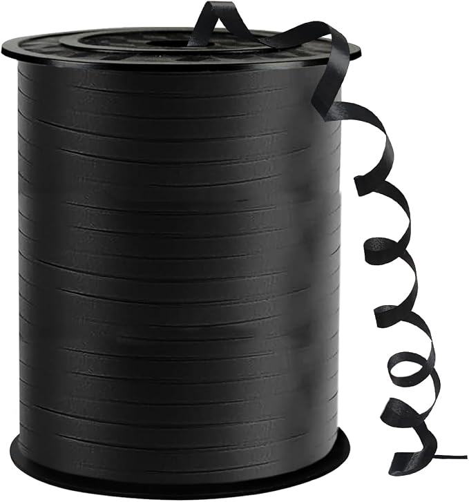 Black Curling Ribbon, 500 Yard Curling Ribbon, 1/5" Ribbon Curling by WUYUEJXI