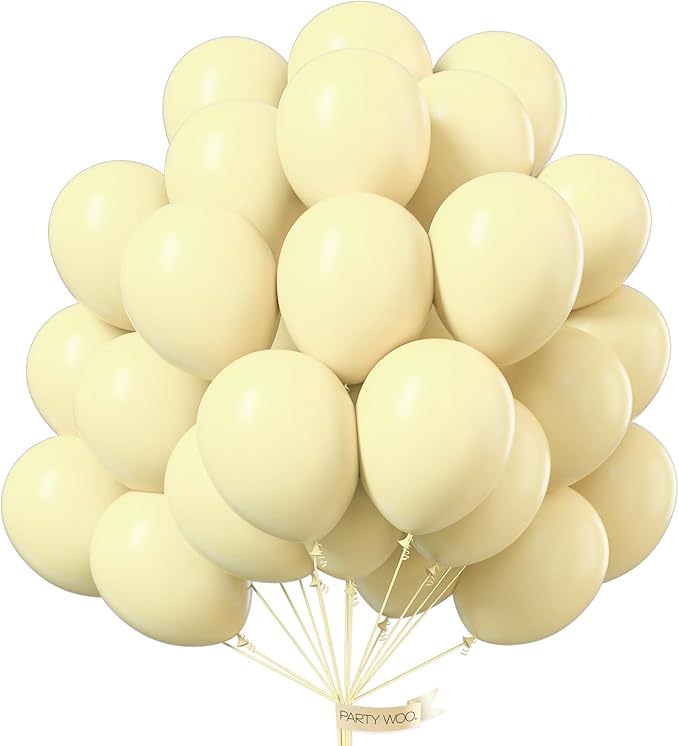 PartyWoo Pastel Yellow Balloons 100pcs Light Pale Yellow Color | Balloons by PartyWoo