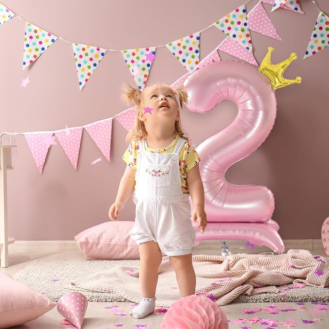 42 Inch Pink Foil Number 7 Balloon, 7th Pink Birthday Decorations | Giant - Image 3